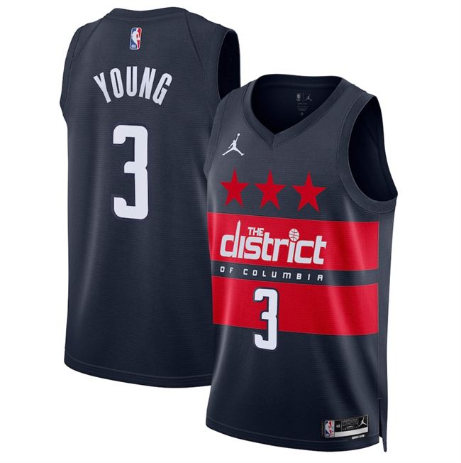 Men's Washington Wizards #33 Kyle Kuzma Navy 2024/25 Statement Edition Stitched Basketball Jersey